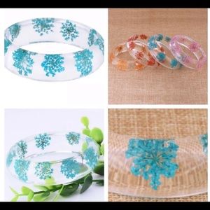 BLUE DRIED FLOWER BEACH WOMEN BRACLET